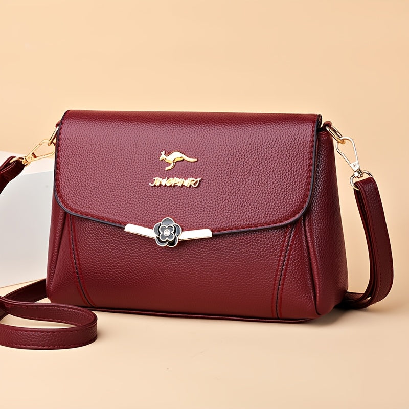 Petit sac bandoulière carré femme, brillant, fermoir zip, métal doré, élégant et polyvalent