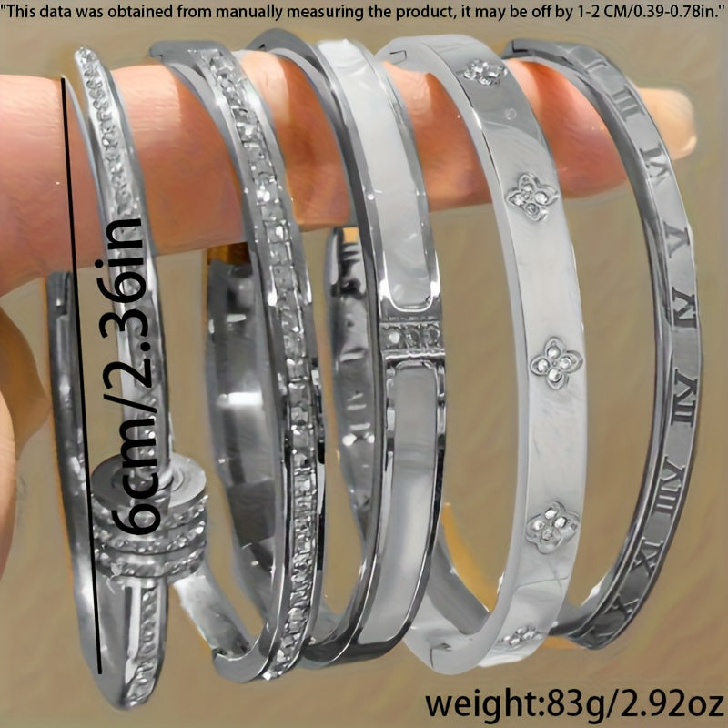 Bracelet en acier inoxydable titane tendance – unisexe, idéal comme cadeau ou pour tenues de fête, pour adolescents, pièce mode chic, accessoire de poignet stylé, métal durable, hypoallergénique