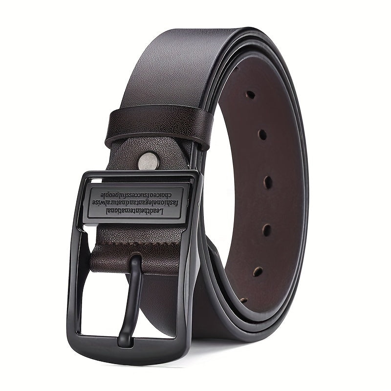 Ceinture Homme Essentielle – Cuir Synthétique Noir Élégant avec Boucle en Alliage, Polyvalente et Stylée pour Tenue Décontractée et Jeans, Accessoire Luxe