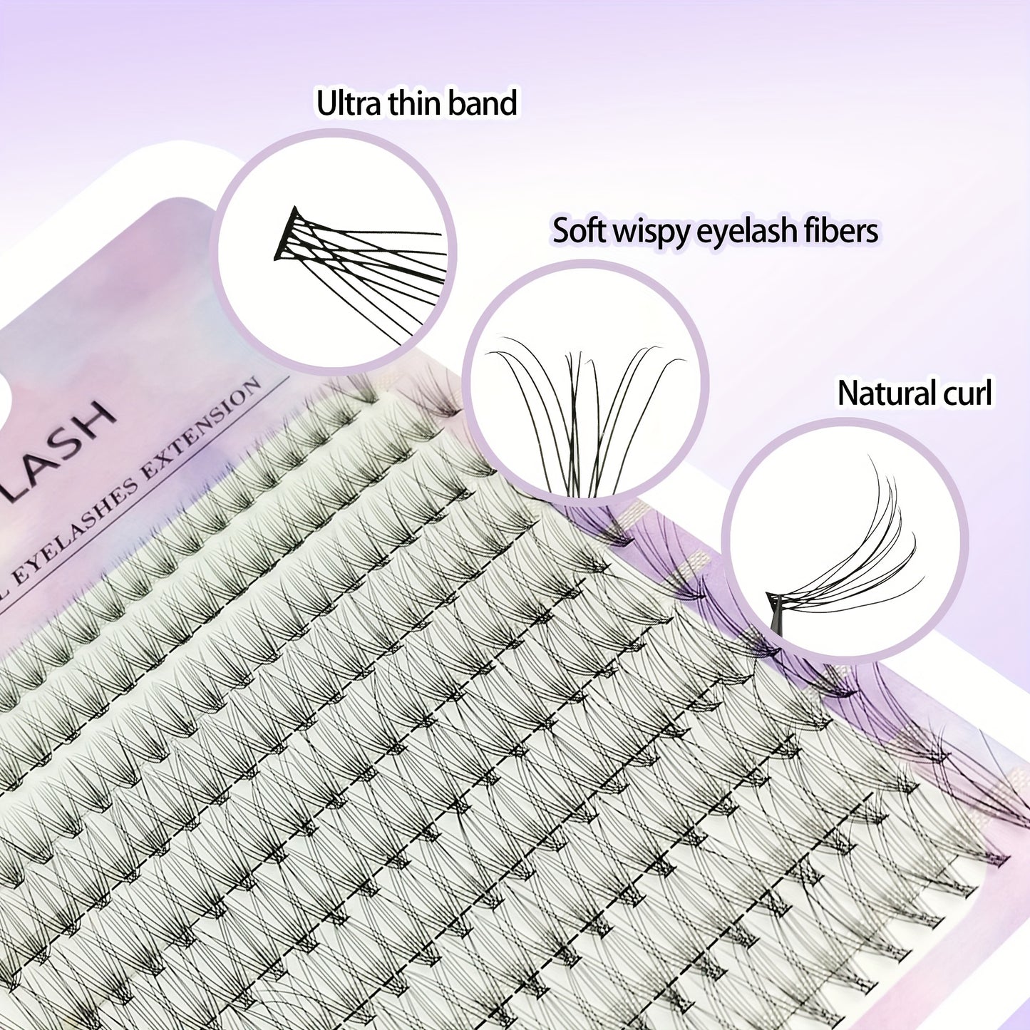 Cils 200 pcs — Volume Naturel Bouclé et Fluffy, Extensions de Cils Individuelles pour Débutants, Réutilisables, Curl D, Style Cat Eye, Longueurs 6-18 mm, Parfaits pour Usage Quotidien et Occasions Spéciales, Sublimation des Cils