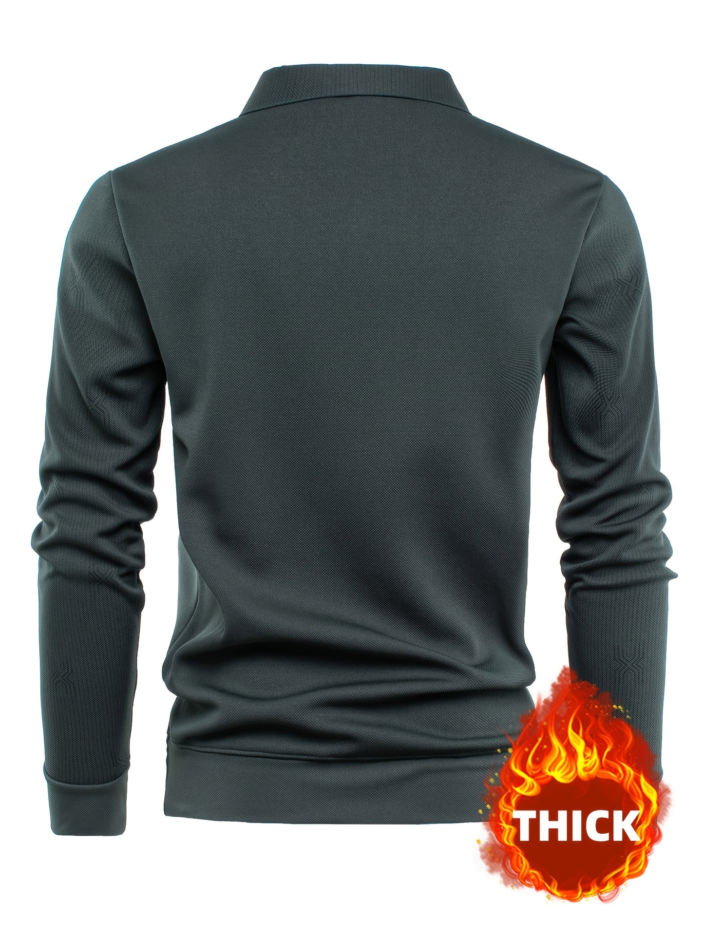New Autumn And Winter Men'S Long-Sleeve Thickened Fleece Top with a Faux Two-Piece Design, Featuring a Deer Head Label, Stylish Pinstripe Pattern, Warm And Soft for Cold Weather, Perfect for Outdoor Activities, And a Great Gi