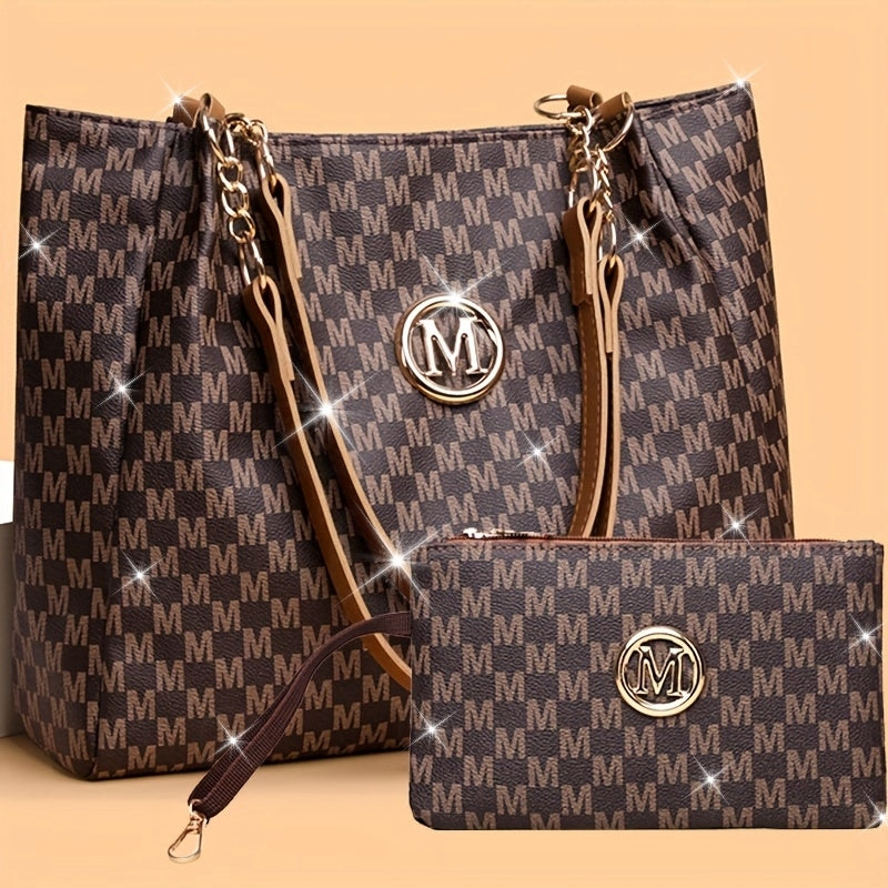 Sac fourre-tout élégant pour femmes – grande capacité, ferrures dorées, fermeture zippée, durable et facile à nettoyer, adapté usage quotidien professionnel et décontracté