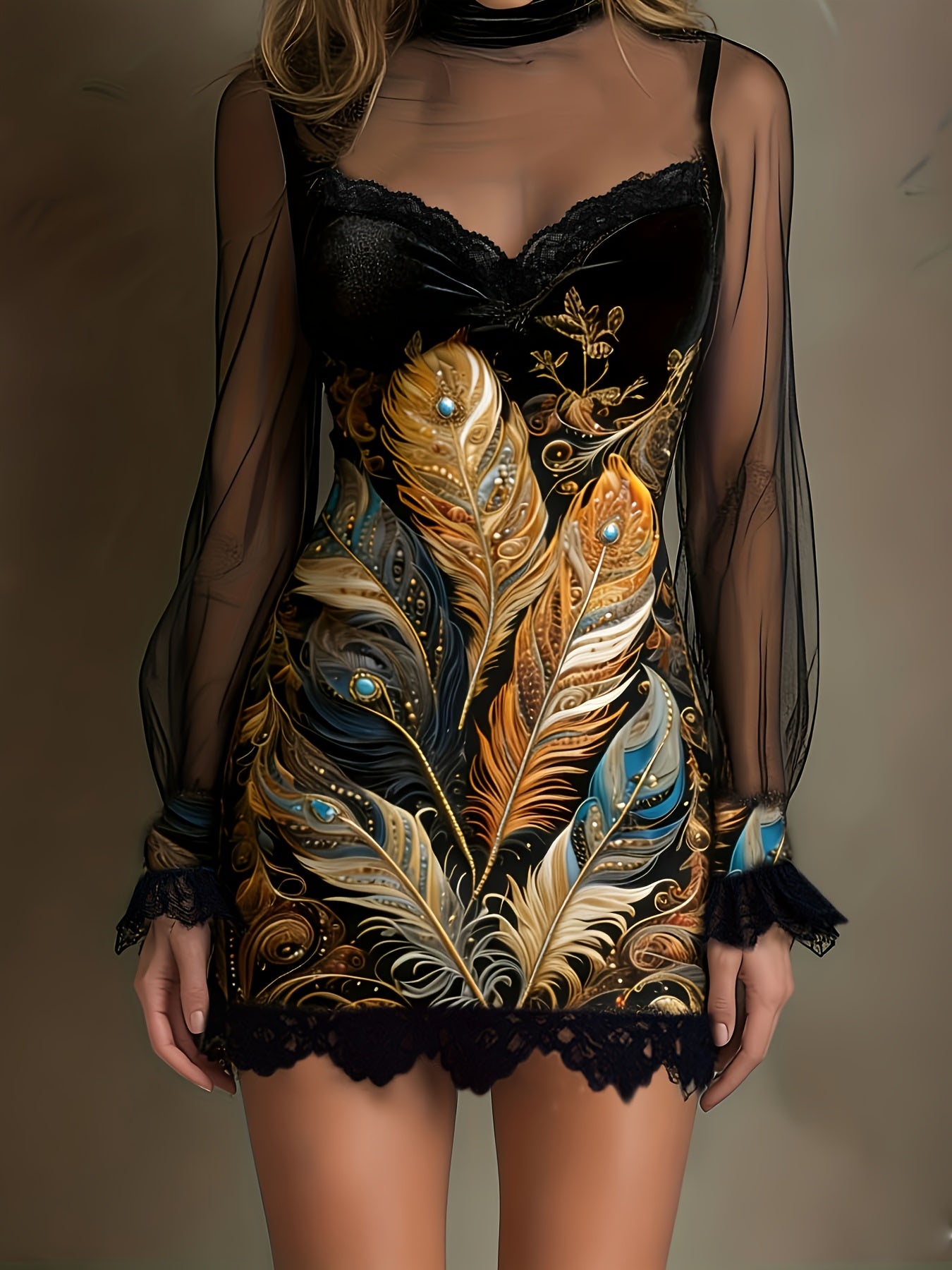 Nouvelle robe sexy pour femme avec empiècements en dentelle et résille