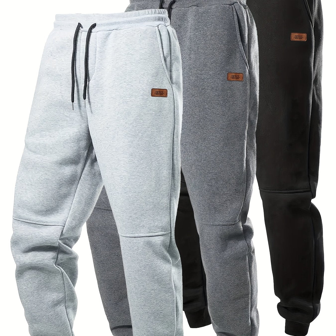 3pcs Joggers Homme – Automne/Hiver, Thermiques, Sport & Casual, Confortables