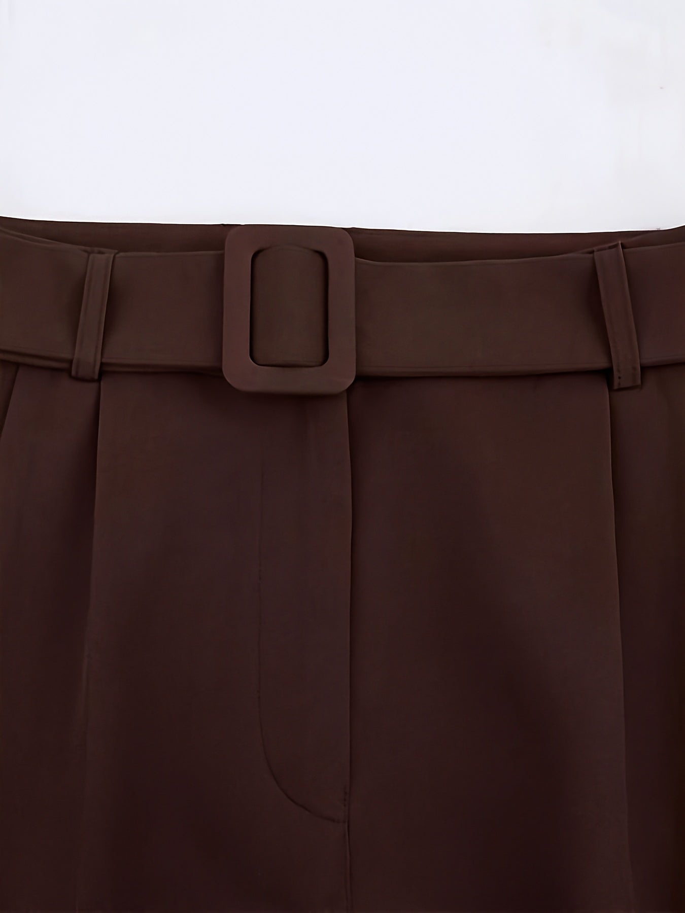 Pantalon Femme Élégant Jambe Droite – Polyester, Ceinturé, Couleur Unie, Confortable, Bureau et Décontracté, Printemps/Automne