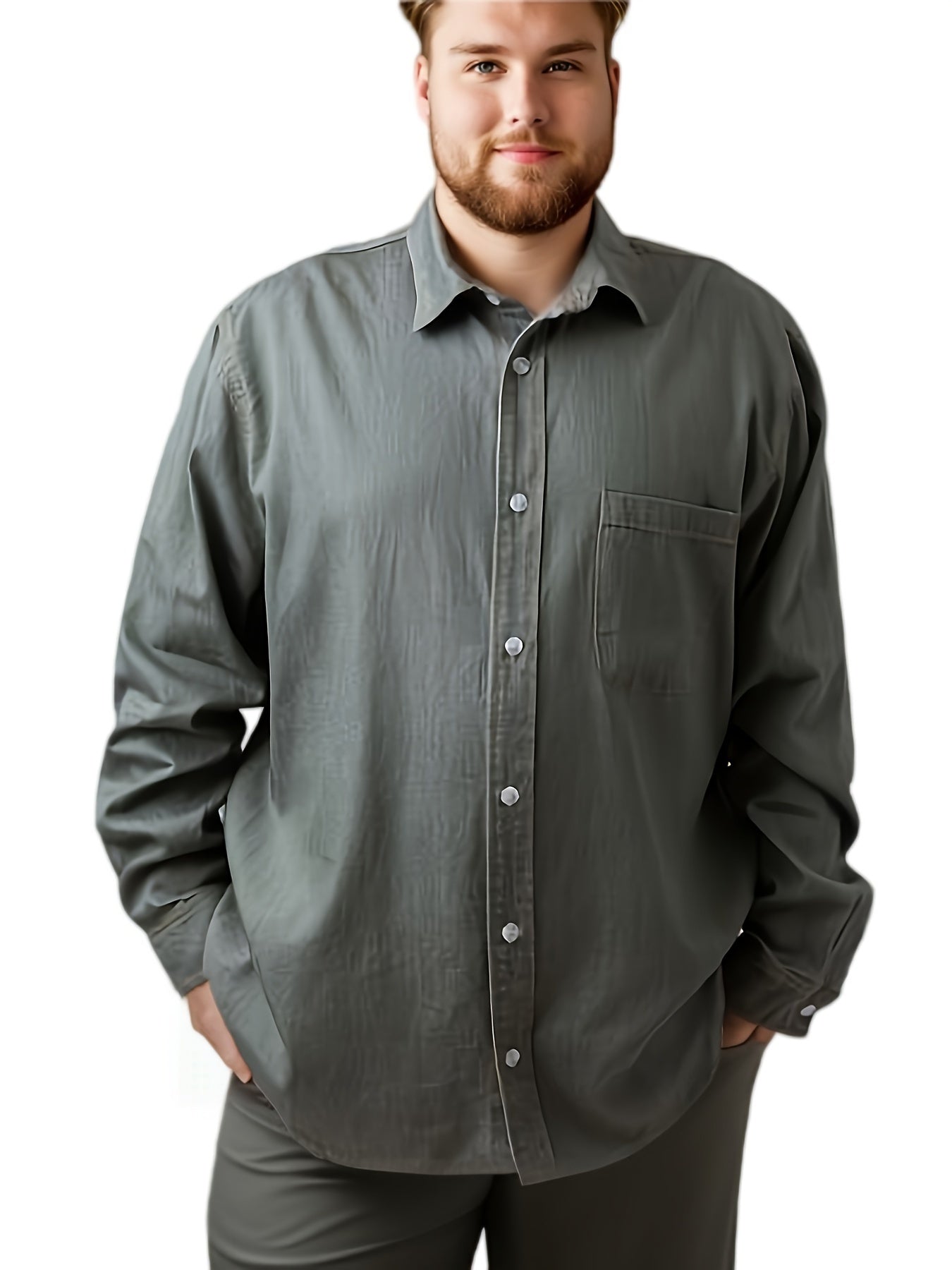 Plus Size Casual Denim Tencel Shirt