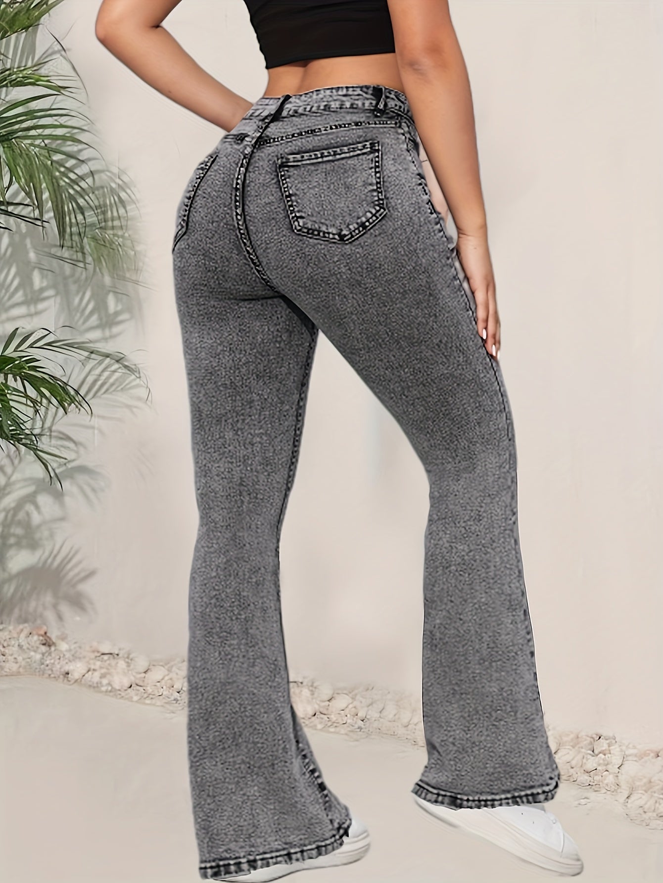 Jeans Femme Taille Haute Évasé Extensible Non Transparent Bell-Bottom Toute Saison Décontracté et Formel Polyvalent Denim Tendances