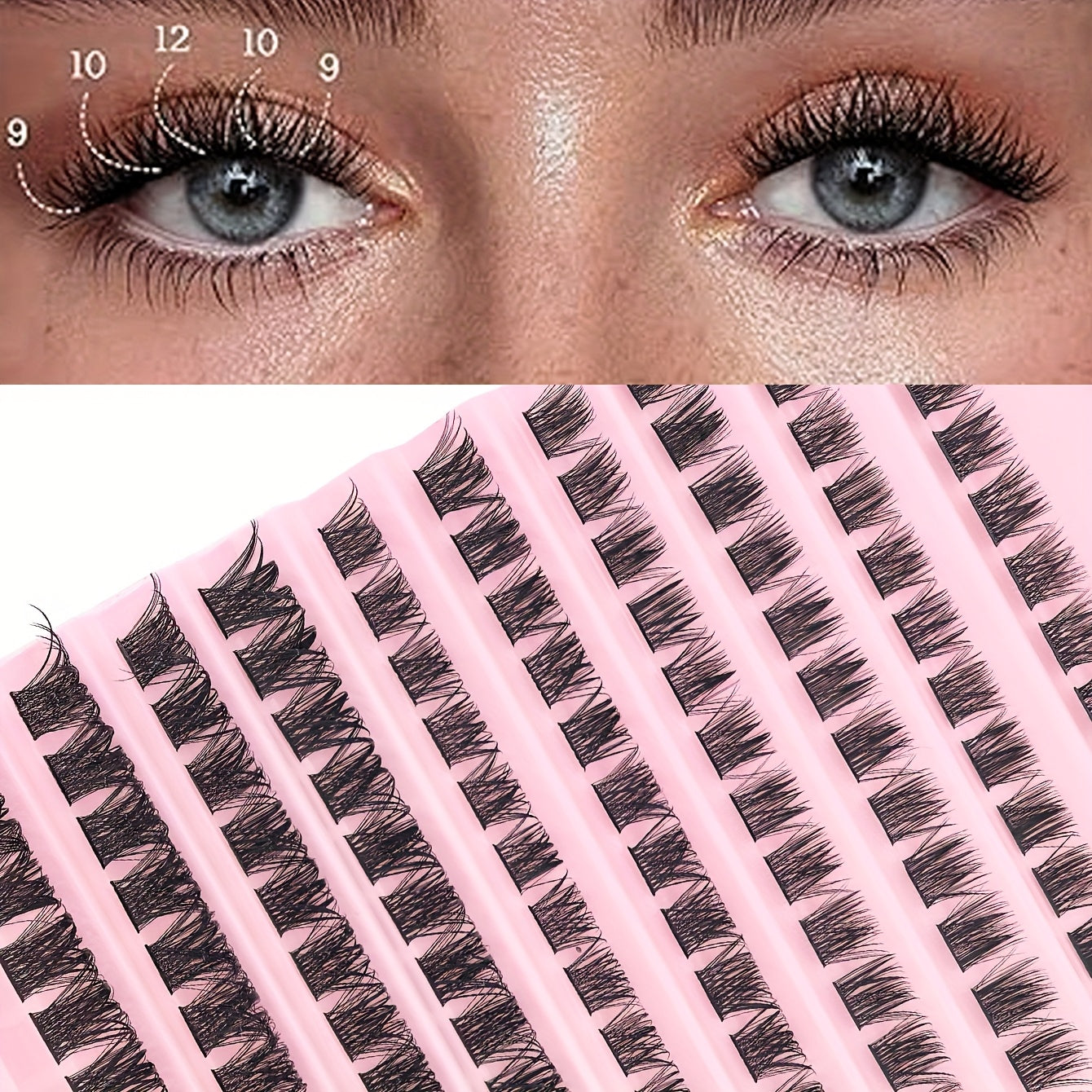 Lot de 120 Faux Cils – Courbure D, Longueurs Mixtes 9-14mm, Styles Fins et Épais, Effet Naturel, Réutilisables, Idéal Débutants DIY