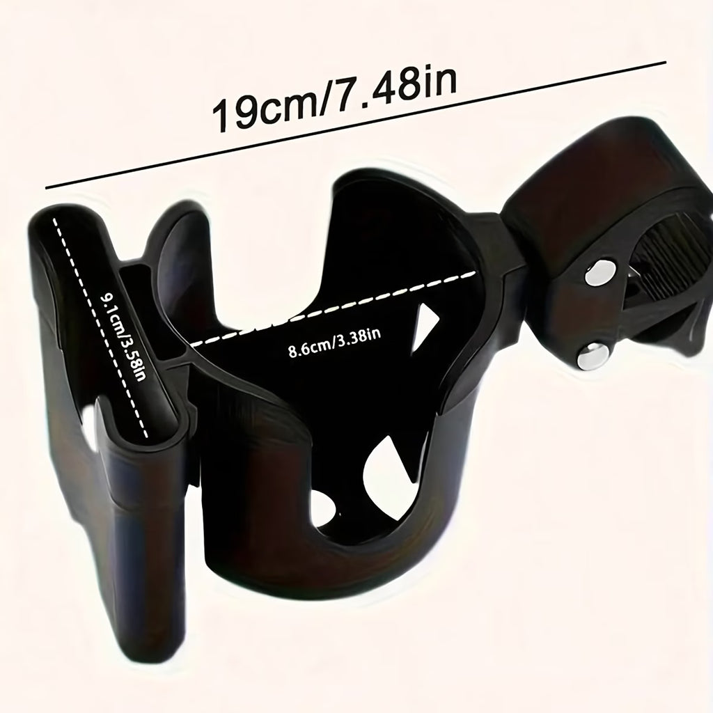 Universal 2-in-1 Stroller Cup Holder with Adjustable Phone Holder – Bottle Holder for Strollers, Bikes & Wheelchairs