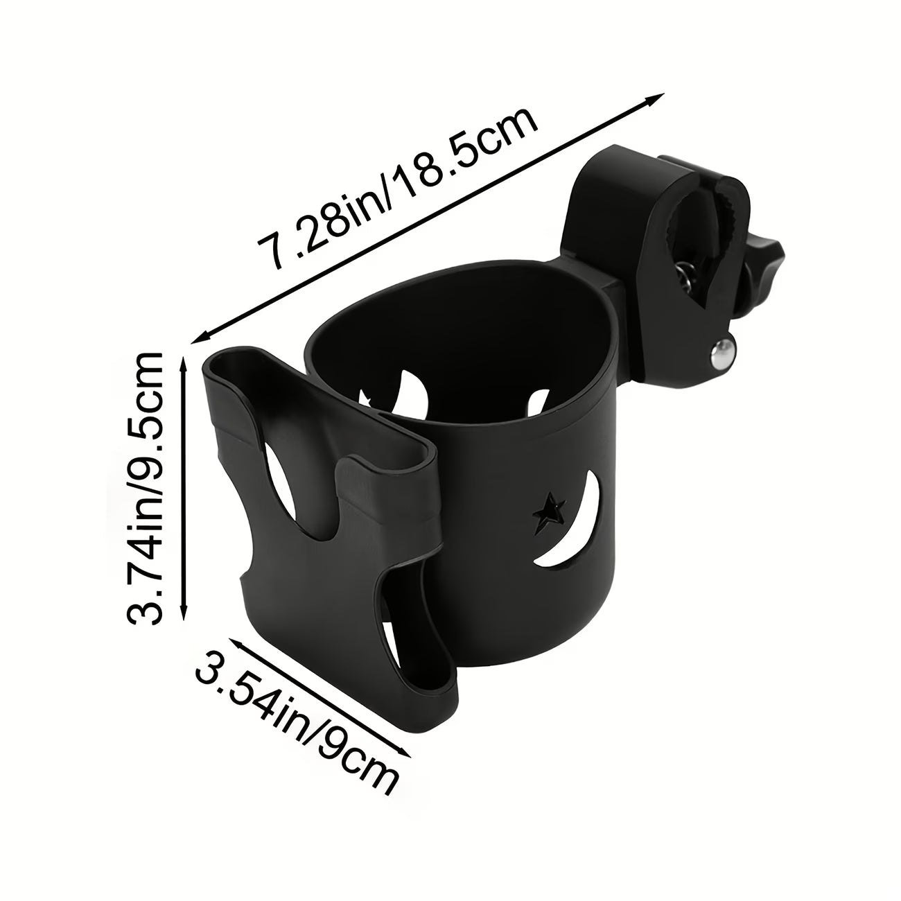 Universal 2-in-1 Stroller Cup Holder with Adjustable Phone Holder – Bottle Holder for Strollers, Bikes & Wheelchairs