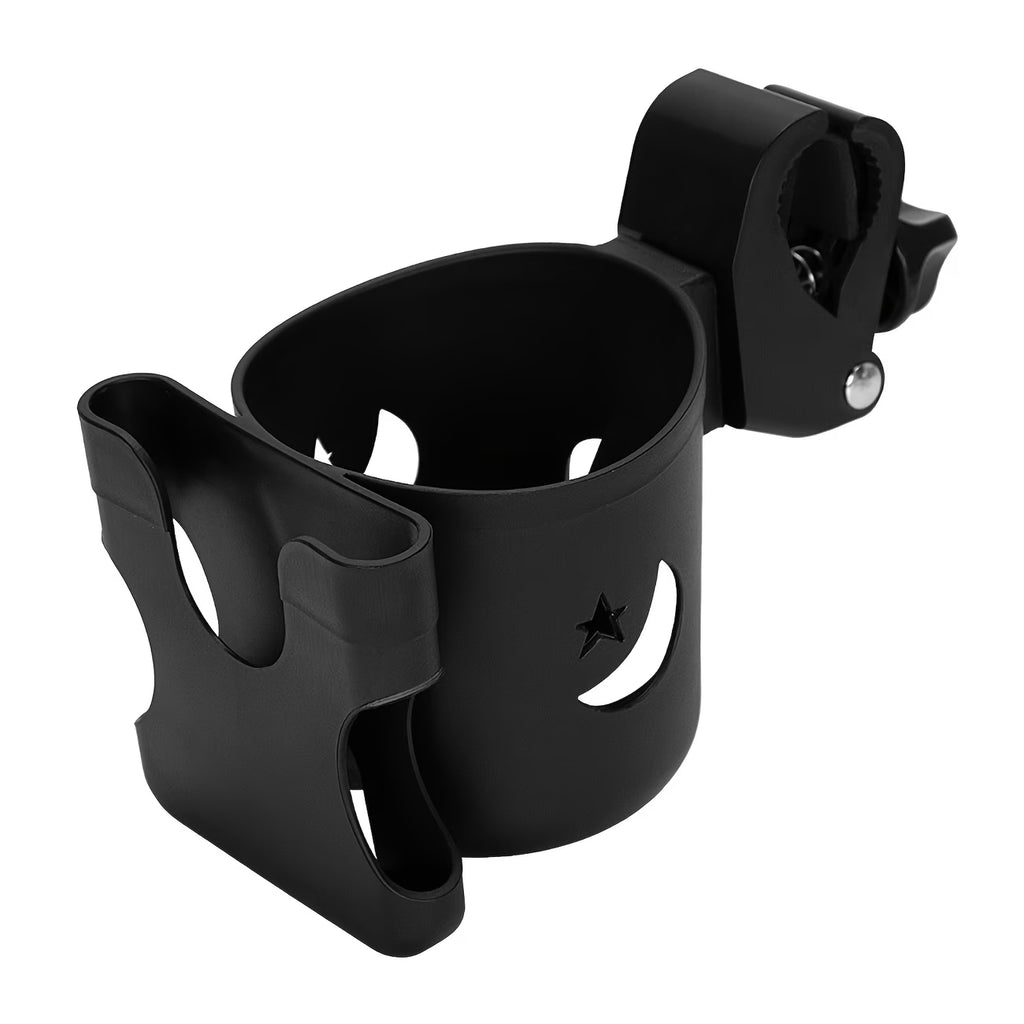 Universal 2-in-1 Stroller Cup Holder with Adjustable Phone Holder – Bottle Holder for Strollers, Bikes & Wheelchairs