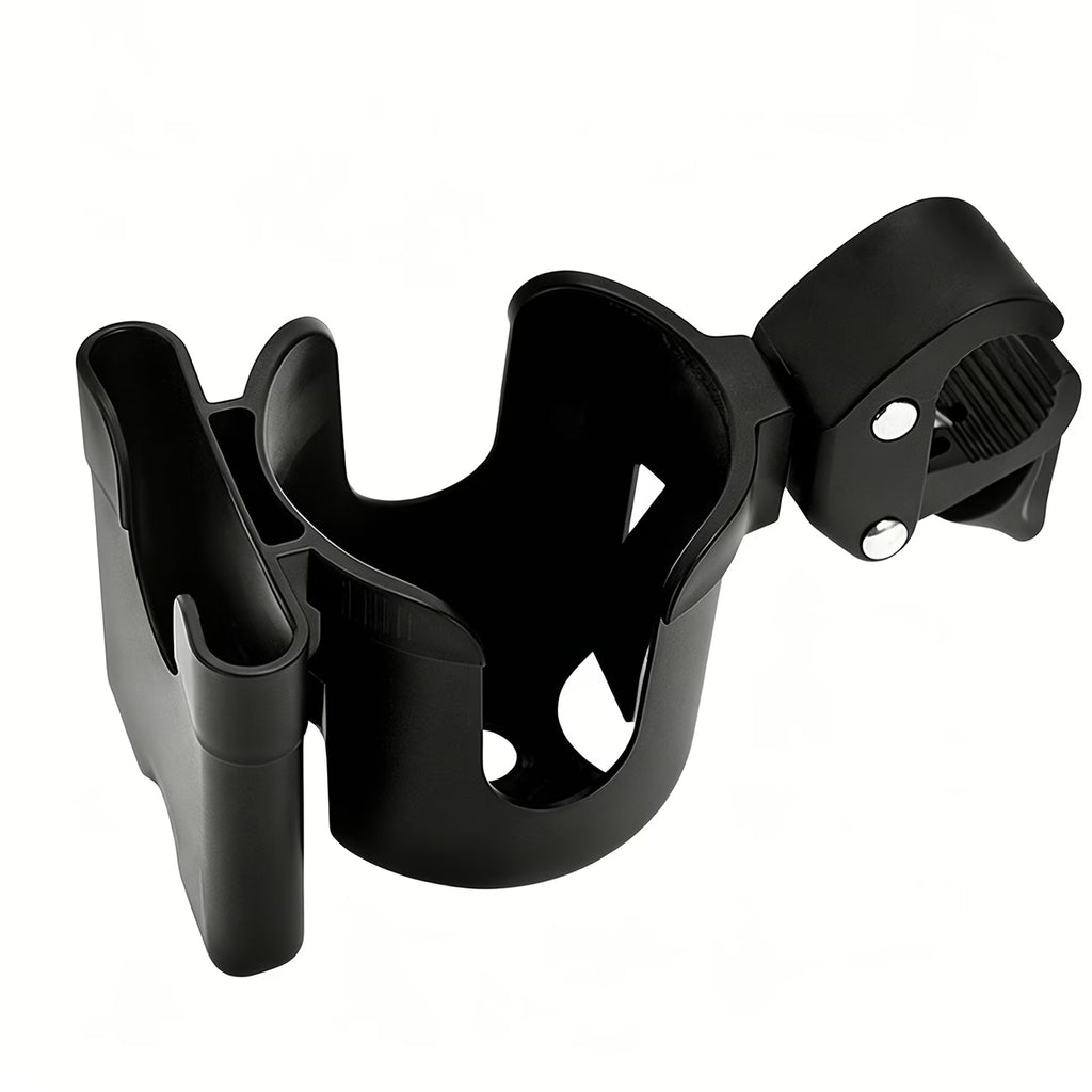 Universal 2-in-1 Stroller Cup Holder with Adjustable Phone Holder – Bottle Holder for Strollers, Bikes & Wheelchairs