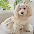 Four-Season Pet Dress for Cats & Dogs – Colorful Heart Print Chiffon Princess Dress